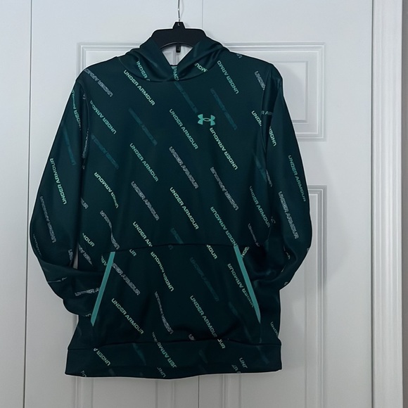 Under Armour Youth-Kids XL Green Performance Hoodie- Loose Fit- Cold Gear- EUC - Picture 4 of 4